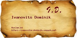 Ivanovits Dominik névjegykártya